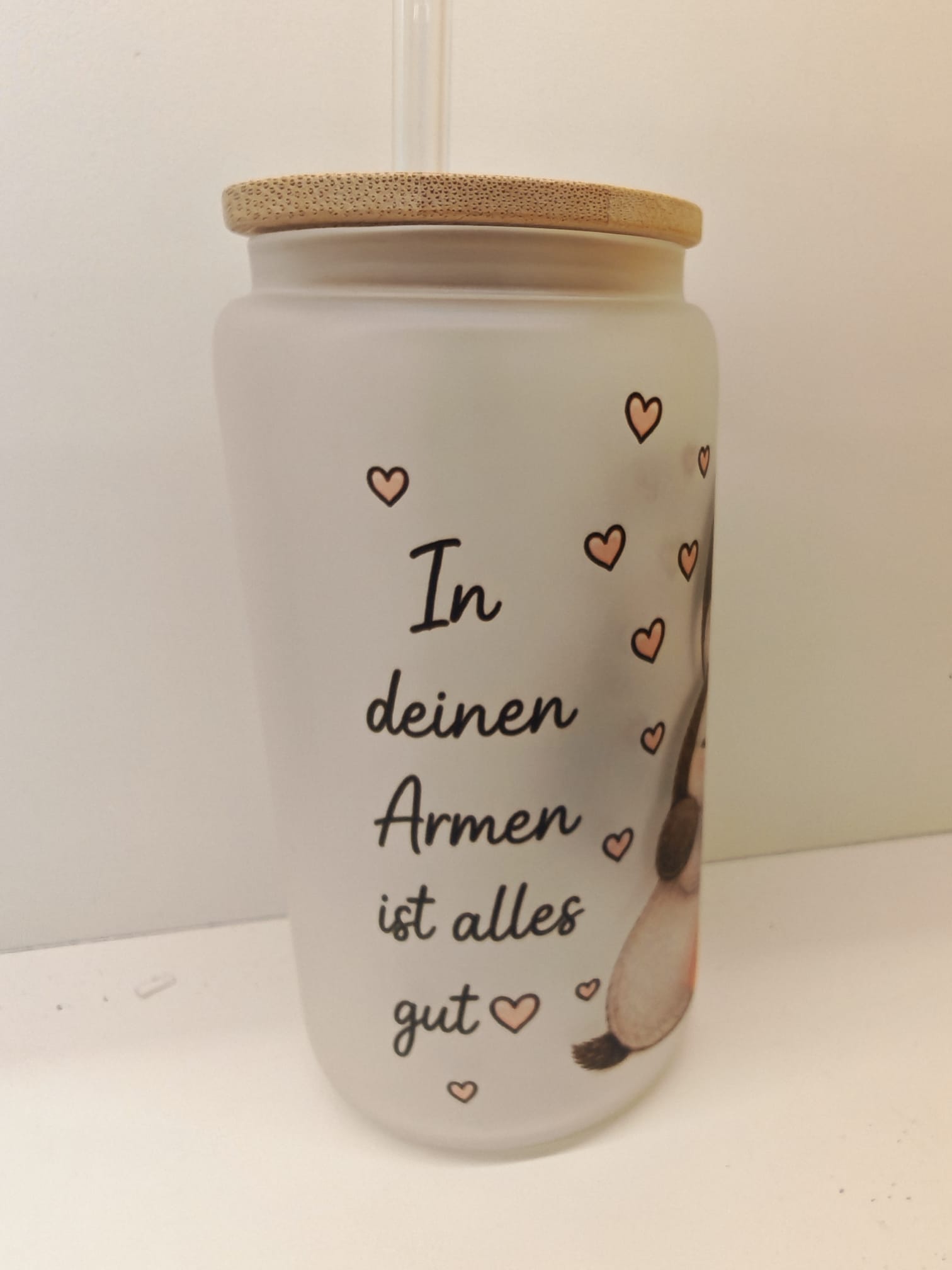Glasbecher mit Spruch Pinguin – Bild 2